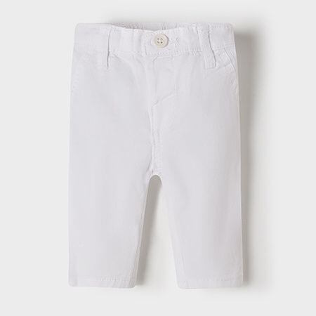 bílé pružné kalhoty pro kojence Mayoral 595-88