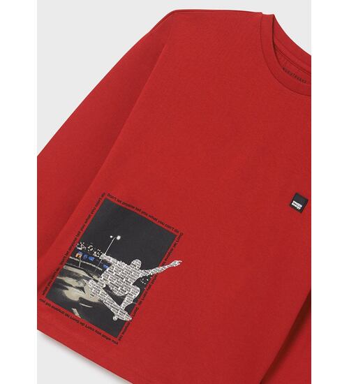 červené chlapecké triko s dlouhým rukávem Mayoral 7017-84