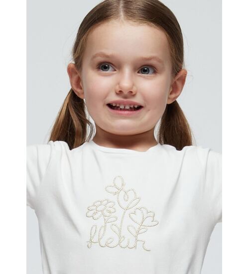 dětské tričko se zlatými kytičkami Mayoral 174-40