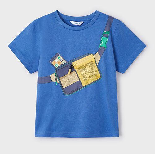 dětské modré tričko s kapsičkou Mayoral 3018-17