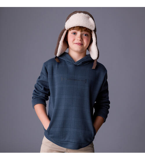 chlapecká károvaná mikina s kapucí Mayoral 7404-87