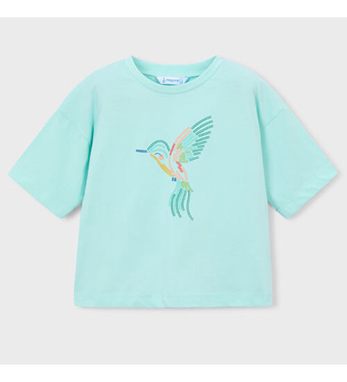 letní dětské tričko s originálním potiskem ptáčka