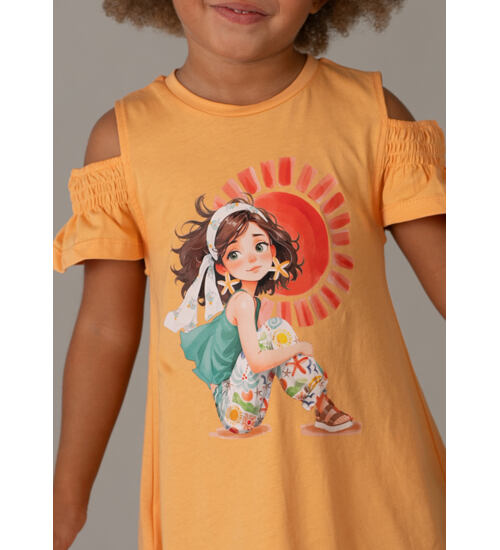 dětské letní bavlněné šaty s obrázkem