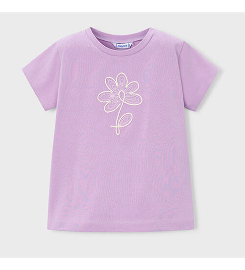 dětské letní tričko fialové s kytičkou Mayoral 174-59
