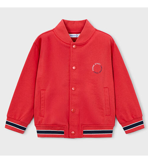 dětská červená mikina bez kapuce