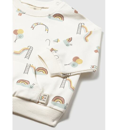 neutrální mikina klokanka s potiskem Mayoral 1487-61