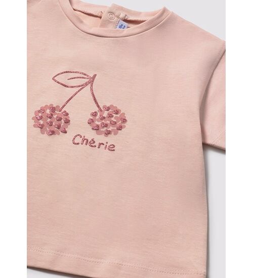 dětské tričko s třpytivým obrázkem třešně Mayoral 105-77