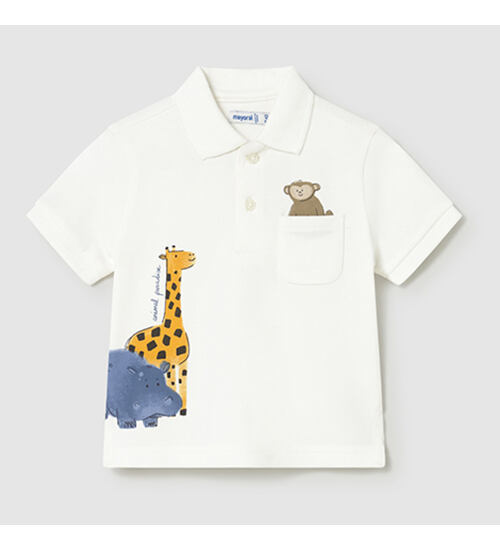 dětské tričko s límečkem  a obrázky zvířátek