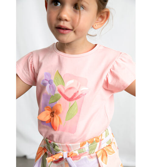 dětské tričko s květinami Mayoral 3007-83