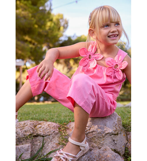 letní bavlněný komplet top a široké kalhoty Mayoral 3596-10