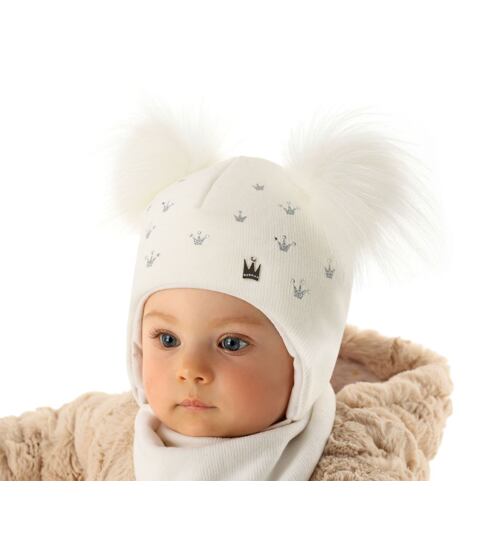 luxusní zimní kojenecká čepice pro holčičku Marika