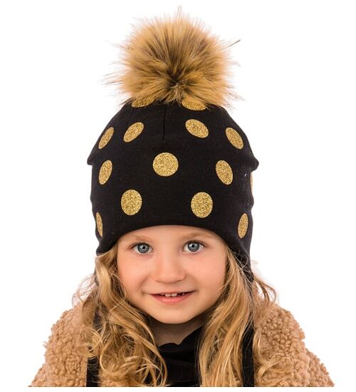 dívčí puntikatá zimní čepice Marika Astoria
