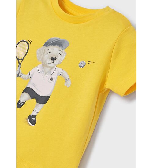 žluté letní triko Mayoral 1016-36 pejsek tenista