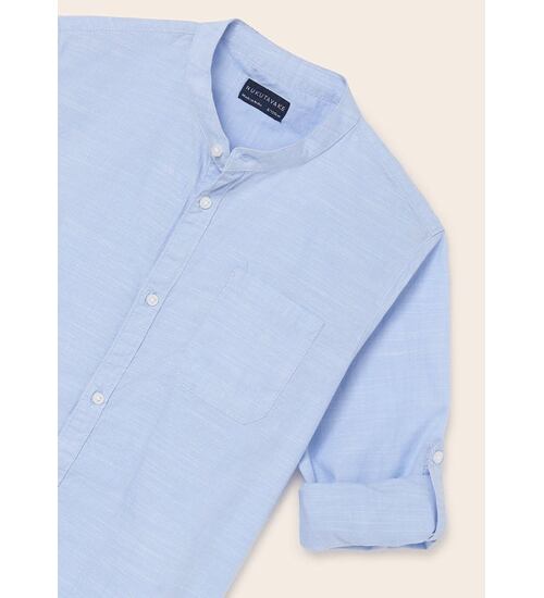 chlapecká modrá košile s mao límcem Mayoral 6115-78