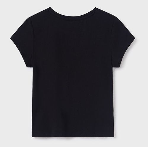 dívčí černé triko s třpytivým obrázkem Mayoral 854-18