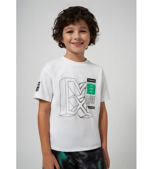 chlapecké bílé tričko s potiskem Mayoral 6045-68