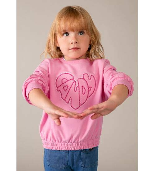 růžová mikina bez kapuce dívčí Mayoral