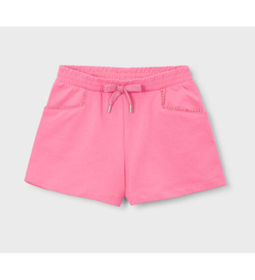 růžové bavlněné dětské kraťasy Mayoral 607-13