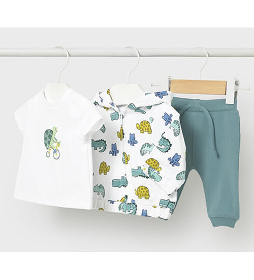 kojenecká tepláková souprava a tričko se zvířátky Mayoral 1893-30