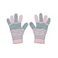pruhované pletené prstové dětské dívčí rukavice pro věk 5-7 let