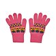 prstové pletené dětské dívčí rukavice mimoni růžové pro věk 8-10 let