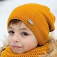 spadlá zimní čepice dětská Pletex H103 okrová